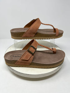 Taos Size 11/11.5 (42) Tan Braided Suede Sandals NIB