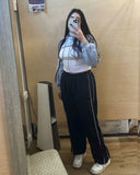 Popflex Size L/XL Gray Heathered Ultra Crop Sweatshirt