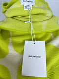 Find Me Now Size L (18/20) Lime Green '60s Print Sweater NWT