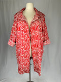 Pari Passu Size 4X (26/28) Red & Cream Zebra Coat