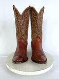 Justin Size (M) 8.5/ (W)10 Burnt Orange & Brown Cowboy Boots