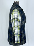 BP x Wildfang Size 4X (26) Gray Multi Plaid Flannel Blazer