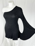Lady Mocha Size 14 Black & Silver Studded Mini Dress