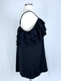 Roaman's Size 34W Black Ruffled Swim Dress NWOT