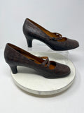 boc by Born Size 11 (43) Brown Embossed Reptile Mary Jane Heels