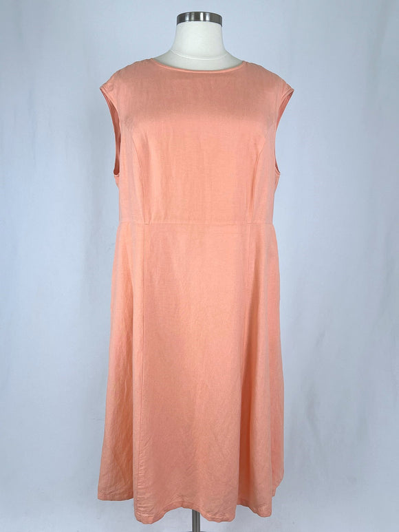 Jessica London Size 24W Peach Linen Dress