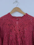 Torrid Size 5X (28) Burgundy Lace Shirt NWT