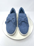 J/Slides Size 10 Dusty Blue Suede Bow Sneakers NIB