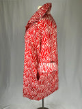 Pari Passu Size 4X (26/28) Red & Cream Zebra Coat