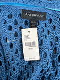Lane Bryant Size 26/28 Blue Crochet Topper NWT