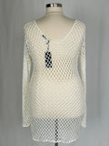 Nasty Gal Size 20 White Netted Crochet Dress NWT