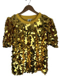 Queen of Sparkles Size XXL Gold Paillettes Shirt NWT