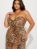 Fashion Nova Size 22W Brown & Beige Leopard Dress NWOT