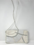 Vintage Carlos Falchi Cream & Gray Snakeskin Purse