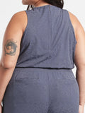 Athleta Size 20/22 Navy Blue Animal Print Jumpsuit