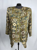 Vintage Sharon Anthony Size 18W (38) Beige & Olive Shirt Jacket Set