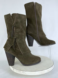 Kensie Size 10 Olive Green Layered Suede Boots