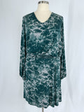 J Jason Wu Size 4X (26/28) Gray & Teal Floral Dress