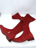 Justfab Size 10 Red Faux Suede Knee Boots NWOB