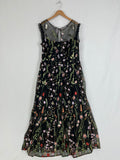 Morgan & Co Size 20W Black Multi Floral Embroidery Dress