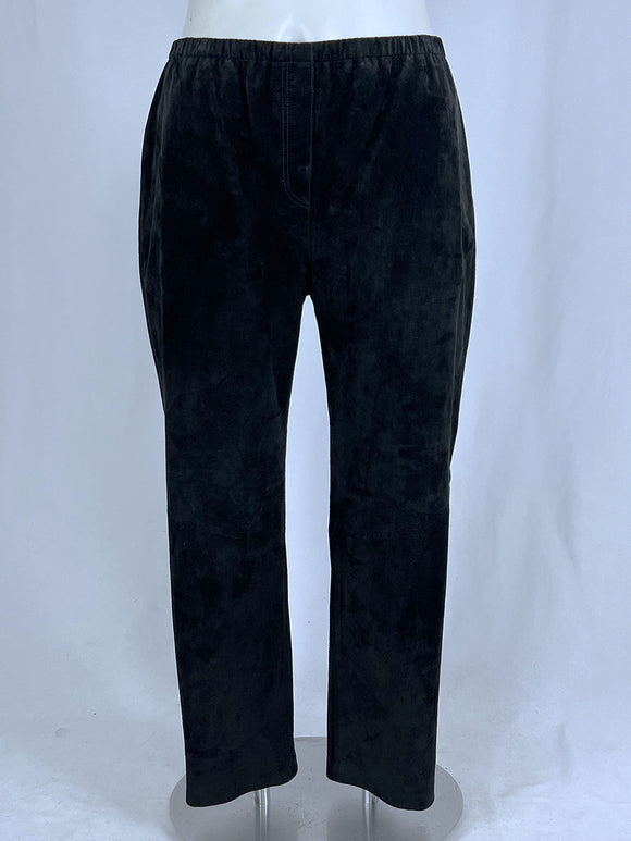 Vintage Saks Fifth Avenue Size XL (16) Black Suede Pants