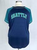 Fanatics Size 3X (24)  Teal & Navy Mariners Jersey Shirt