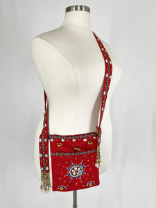 Red Multi Beaded African Handmade Purse