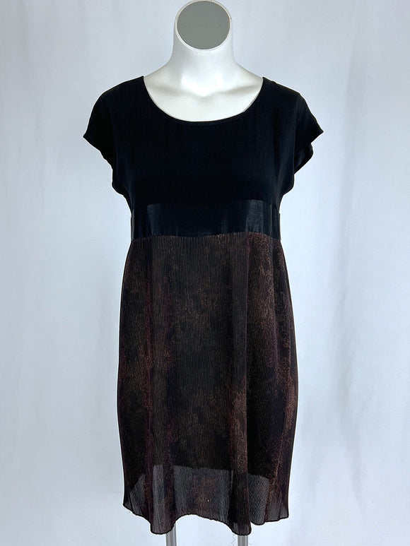 Vintage Yasuko Kurisaka Size 16 Black & Brown Dress