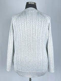 Athleta Size 1X (18/20) Pale Silver Cable-Knit Sweater NWT