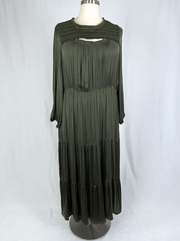 Skies Are Blue Size 3X (24) Sage Green Tiered Dress