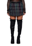 Current Mood Size L Green Tartan Plaid Mini Skirt NWOT
