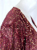 Goodtime USA Size 22W Burgundy & Gold Sequined Jumpsuit NWT