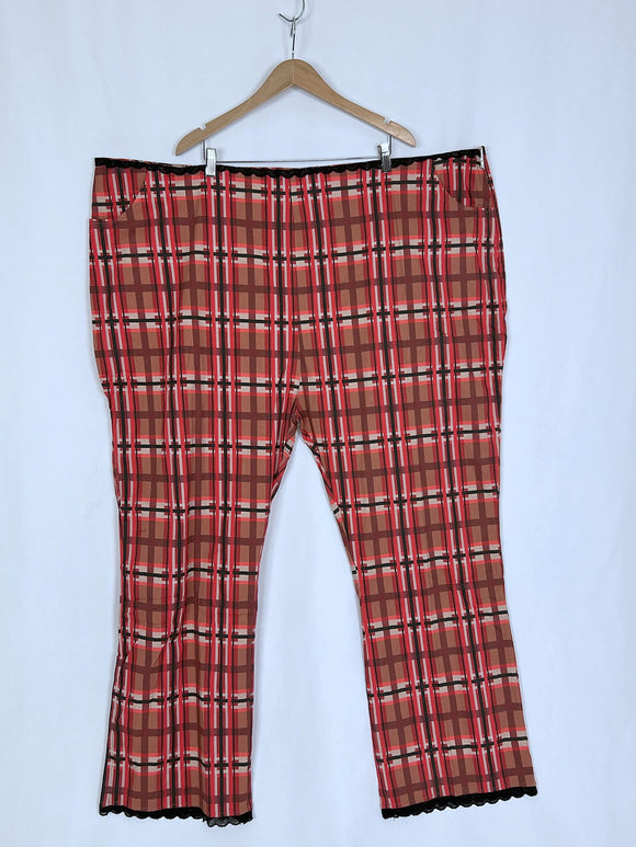 Tunnel Vision Size 5X (30/32) Orange & Black Plaid Pants NWT