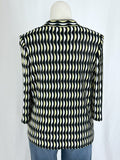 Ming Wang Size 0X (14) Black & Yellow Striped Knit Jacket NWOT