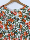 Loud Bodies Size 3X Green & Orange Floral Dress