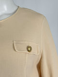 St. John Size 16 Buttercream Wool Knit Jacket