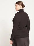 Universal Standard Size XL (26/28) Black Ribbed Lieghtweight Turtleneck NWT