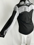 Size 12/14 Black & White Fringed Western Shirt