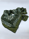 Vintage Vera Neumann Green & Black Silk Geometric Scarf