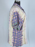 White Birch Size 3X (24) Pink & Purple Plaid Shirt