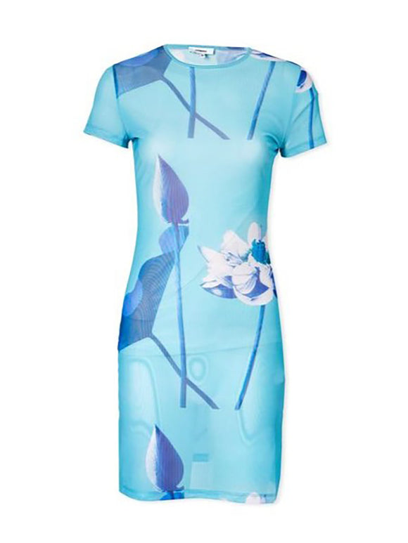 miaou Size 4X (22) Aqua Floral Dress NWT