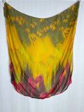 Matr Boomie Gold & Pink Floral Silk Scarf NWT