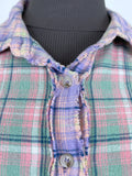 White Birch Size 3X (24) Pink & Purple Plaid Shirt