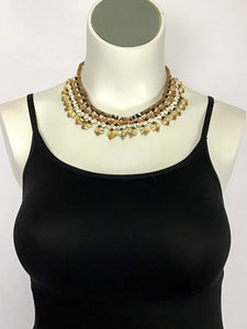 Vintage Beaded Shell Woven Collar Necklace