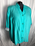Maggie Barnes Size 3X Turquoise Shirt Jacket NWT