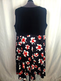 Wayward Fancies by eShakti Size 5X Black & Red Floral Dress