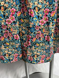 Vintage Diane Freis Size 1X (16/18) Pink & Aqua Floral & Dots Dress
