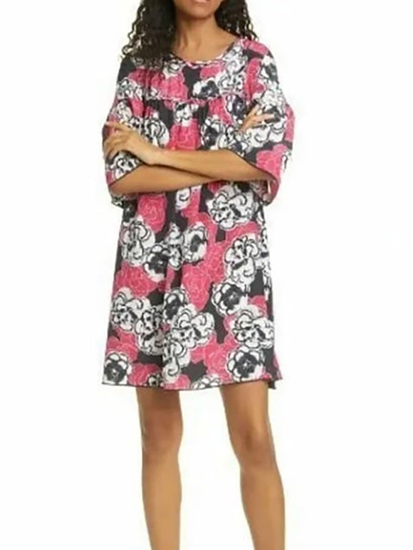Dyvna Size 14 Pink & Gray Floral Dress NWT