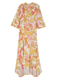 Melissa McCarthy 77 Size 1X (18) Yellow & Orange Ikat Wrap Dress