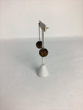 Kenneth Jay Lane Brown & Gold Etched Tiger's Eye Drop Earrings